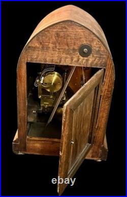 Junghans Mantle clock B42 Antique C 1920s westminster chime tested works VIDEO
