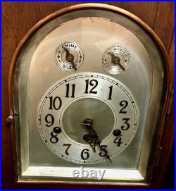 Junghans Mantle clock B42 Antique C 1920s westminster chime tested works VIDEO