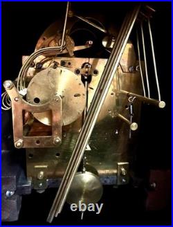 Junghans Mantle clock B42 Antique C 1920s westminster chime tested works VIDEO