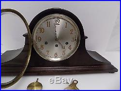 Junghans Wuerttemburg Westminster Chime German Tambour Mantle Clock A42 with key