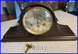 Junghans Wurttemberg Westminster 4 rod Chime Wood mantle Clock #17251 German KEY