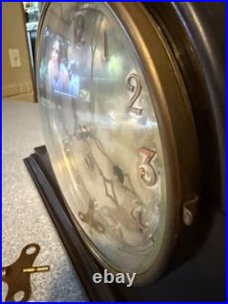 Junghans Wurttemberg Westminster 4 rod Chime Wood mantle Clock #17251 German KEY