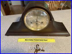 Junghans Wurttemberg Westminster 4 rod Chime Wood mantle Clock #17251 German KEY
