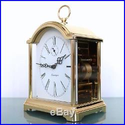 KIENINGER Mantel CLOCK TRIPLE CHIME Translucent Germany Westminster Brass Glass