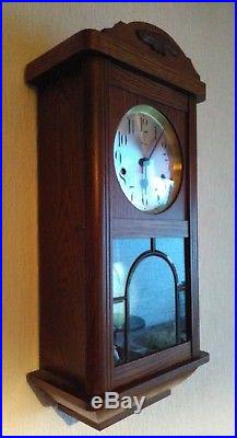 Kieninger 8-Day Oak Wall Clock with Westminster Chimes- antique style regulator