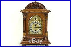 Kienzle Signed German 1900 Antique Carved Oak Clock, Westminster Chime