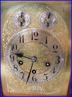 LARGE 1909 JUNGHANS GERMAN INLAID MANTEL CLOCK WESTMINSTER CHIMES