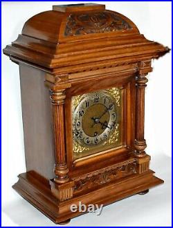 LARGE ANTIQUE GERMAN WURTTEMBERG WESTMINSTER CHIME 8 DAY MANTEL CLOCK c1910