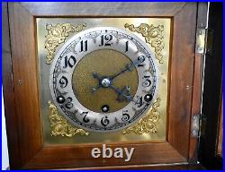 LARGE ANTIQUE GERMAN WURTTEMBERG WESTMINSTER CHIME 8 DAY MANTEL CLOCK c1910