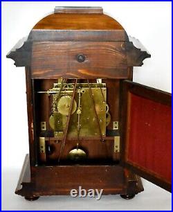 LARGE ANTIQUE GERMAN WURTTEMBERG WESTMINSTER CHIME 8 DAY MANTEL CLOCK c1910