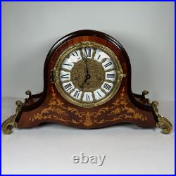 Large 24 Hermle 340-020 German Mantel Clock Westminster Chime, Inlaid Wood