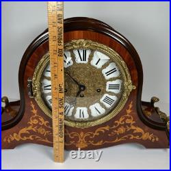 Large 24 Hermle 340-020 German Mantel Clock Westminster Chime, Inlaid Wood