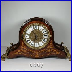 Large 24 Hermle 340-020 German Mantel Clock Westminster Chime, Inlaid Wood