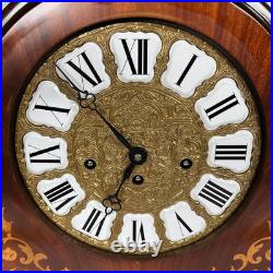 Large 24 Hermle 340-020 German Mantel Clock Westminster Chime, Inlaid Wood