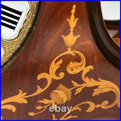 Large 24 Hermle 340-020 German Mantel Clock Westminster Chime, Inlaid Wood