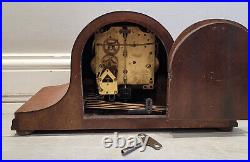 Large Antique 1920's Oak Cased German Haller Westminster Chiming Mantel Clock