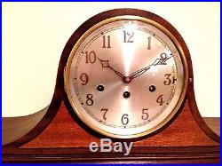 Large Antique 2 Jewel Junghans German Mantel Clock With Westminster Chimes
