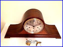 Large Antique 2 Jewel Junghans German Mantel Clock With Westminster Chimes