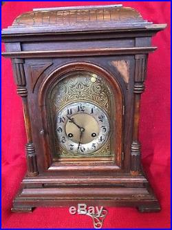 Large Antique Junghans German Bracket Clock Quarter Hour Chime 8 Day Westminster