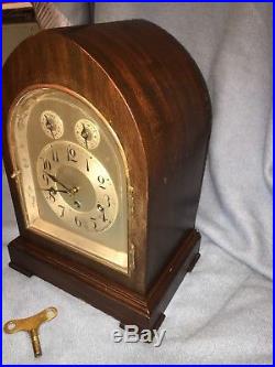 Large Antique Junghans Germany Mantle Clock Working with Westminster Chimes