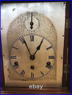 Large Antique, Junghans Westminster Chimes Bracket Clock with Silvered Dial