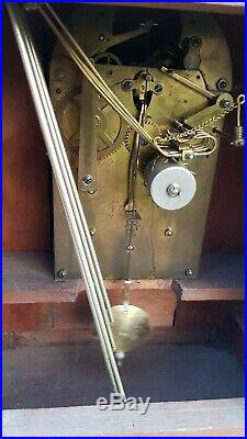 Large Antique Oak 3 Train 5 Rods Musical Westminster Chime Junghan Bracket Clock