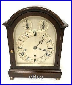 Large Antique Oak 3 Train Musical Westminster Chime Bracket Clock Chime Silent