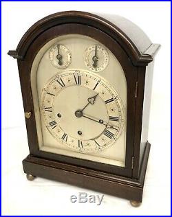 Large Antique Oak 3 Train Musical Westminster Chime Bracket Clock Chime Silent