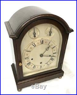 Large Antique Oak 3 Train Musical Westminster Chime Bracket Clock Chime Silent