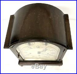 Large Antique Oak 3 Train Musical Westminster Chime Bracket Clock Chime Silent