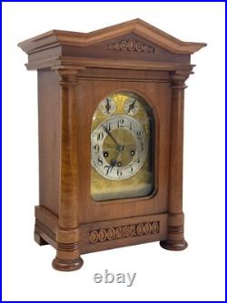 Large Antique Westminster Chime German walnut mantel or bracket clock Junghans