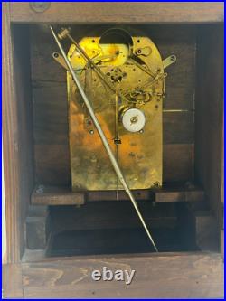 Large Antique Westminster Chime German walnut mantel or bracket clock Junghans