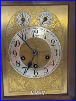 Large Antique Westminster Chime German walnut mantel or bracket clock Junghans