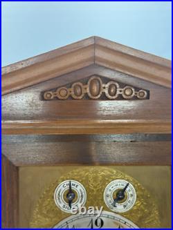 Large Antique Westminster Chime German walnut mantel or bracket clock Junghans