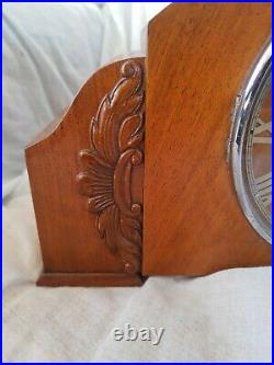 Large Art Deco 8 Day Westminster Chimes Bentima Mahogany Mantel Clock