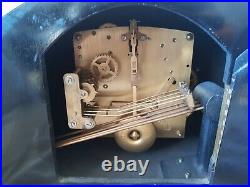 Large Art Deco 8 Day Westminster Chimes Bentima Mahogany Mantel Clock