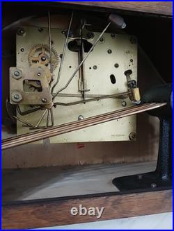 Large German Art Deco Tambour Westminster Chime Clock