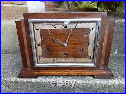 Large Impressive 8 Day, Art Deco, Westminster Chime Mantel Clock Working Order