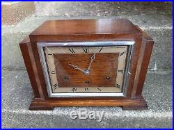 Large Impressive 8 Day, Art Deco, Westminster Chime Mantel Clock Working Order