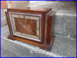 Large Impressive 8 Day, Art Deco, Westminster Chime Mantel Clock Working Order