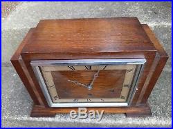 Large Impressive 8 Day, Art Deco, Westminster Chime Mantel Clock Working Order