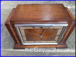 Large Impressive 8 Day, Art Deco, Westminster Chime Mantel Clock Working Order