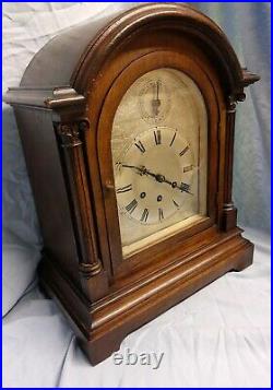 Large Impressive Gustav Becker Westminster Chimes Bracket Clock, Oak Case