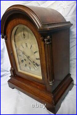 Large Impressive Gustav Becker Westminster Chimes Bracket Clock, Oak Case