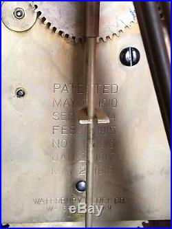 Large, Mahogany Gothic Bracket Clock, 1918 Waterbury Westminster Chime Movement