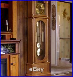 Large Wood Antique Floor Standing Grandfather Clock Moving Chime 72'' Classic