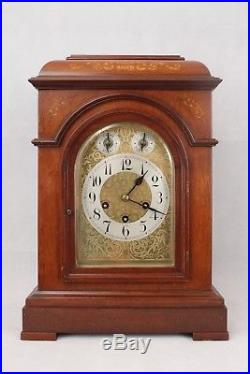 Large Working Antique Junghans Westminster Chime Mantel Clock with Bracket & Key