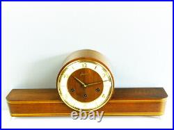 Later Art Deco Westminster Chiming Mantel Clock Junghans Black Forest Germany