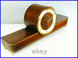 Later Art Deco Westminster Chiming Mantel Clock Junghans Black Forest Germany