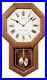 Light Oak Traditional Schoolhouse Wall Clock with Chime & Pendulum Seiko